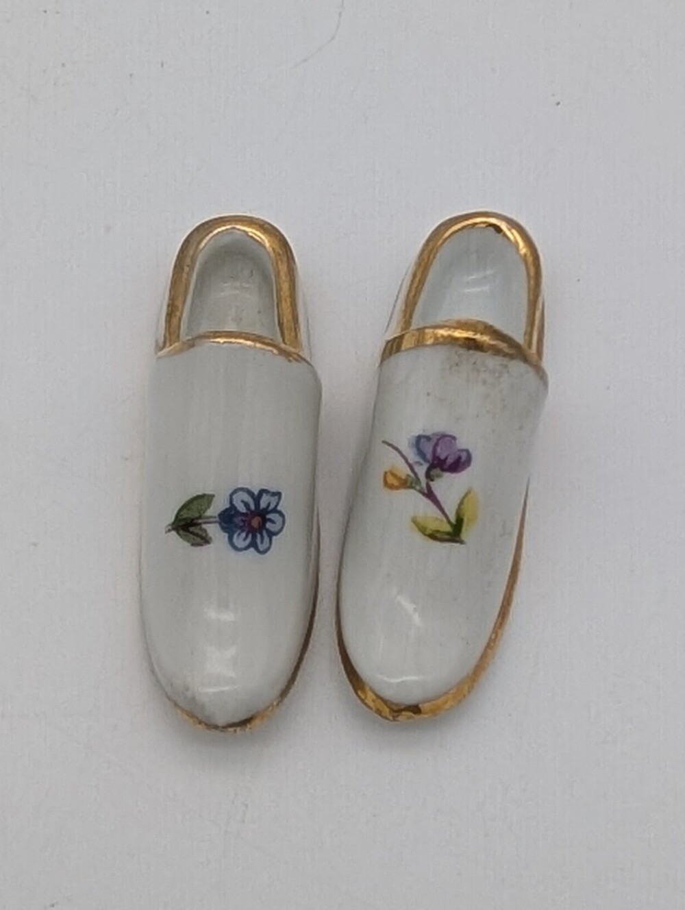 Vintage Limoges France Miniature Porcelain Slippers